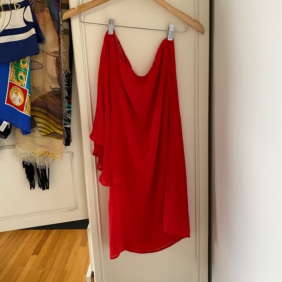 Stradivarius Red Chiffon Dress - Picture 4 of 10